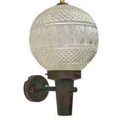 Hot Pamono Mid-Century Outdoor Facade Lamp in Copper and Glass, Sweden, 1960s