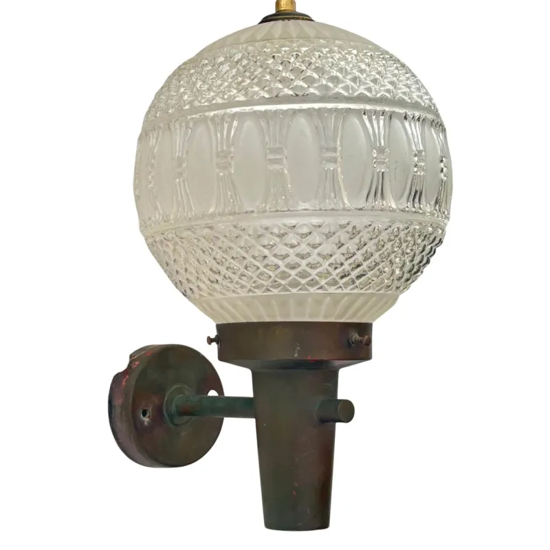 Hot Pamono Mid-Century Outdoor Facade Lamp in Copper and Glass, Sweden, 1960s