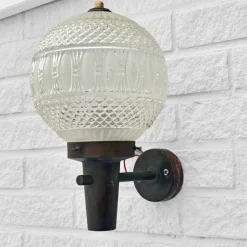 Hot Pamono Mid-Century Outdoor Facade Lamp in Copper and Glass, Sweden, 1960s