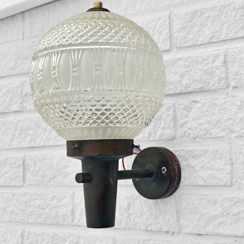 Hot Pamono Mid-Century Outdoor Facade Lamp in Copper and Glass, Sweden, 1960s