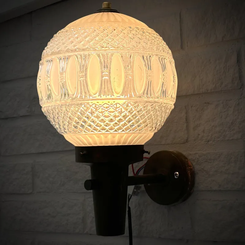 Hot Pamono Mid-Century Outdoor Facade Lamp in Copper and Glass, Sweden, 1960s