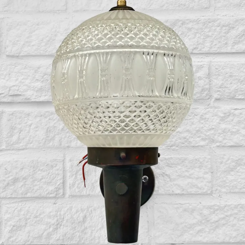 Hot Pamono Mid-Century Outdoor Facade Lamp in Copper and Glass, Sweden, 1960s