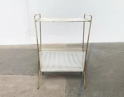 Clearance Pamono Mid-Century Perforated Metal Magazine Holder and Side Table, 1960s