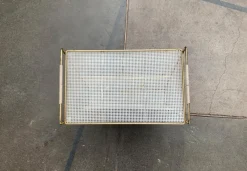 Clearance Pamono Mid-Century Perforated Metal Magazine Holder and Side Table, 1960s