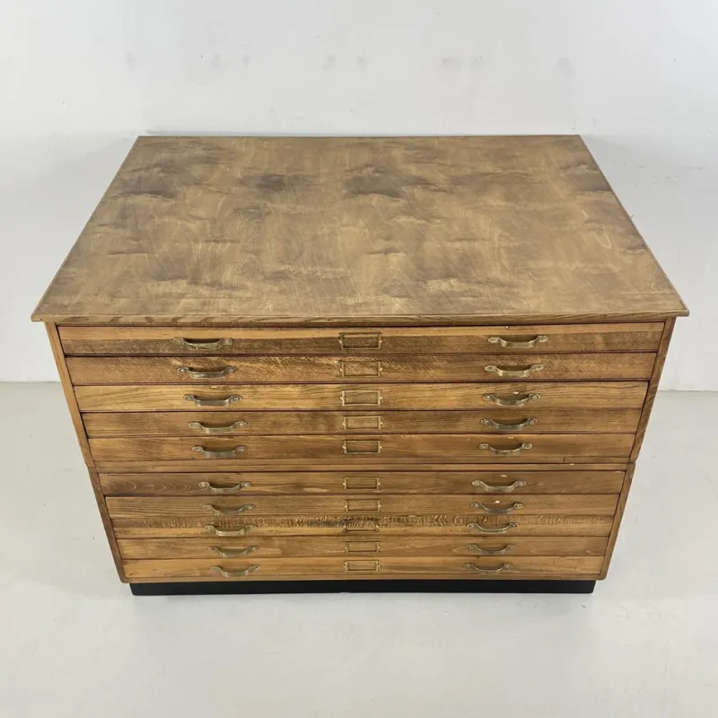 Hot Pamono Mid-Century Plan Chest with Brass D Handles from Staverton