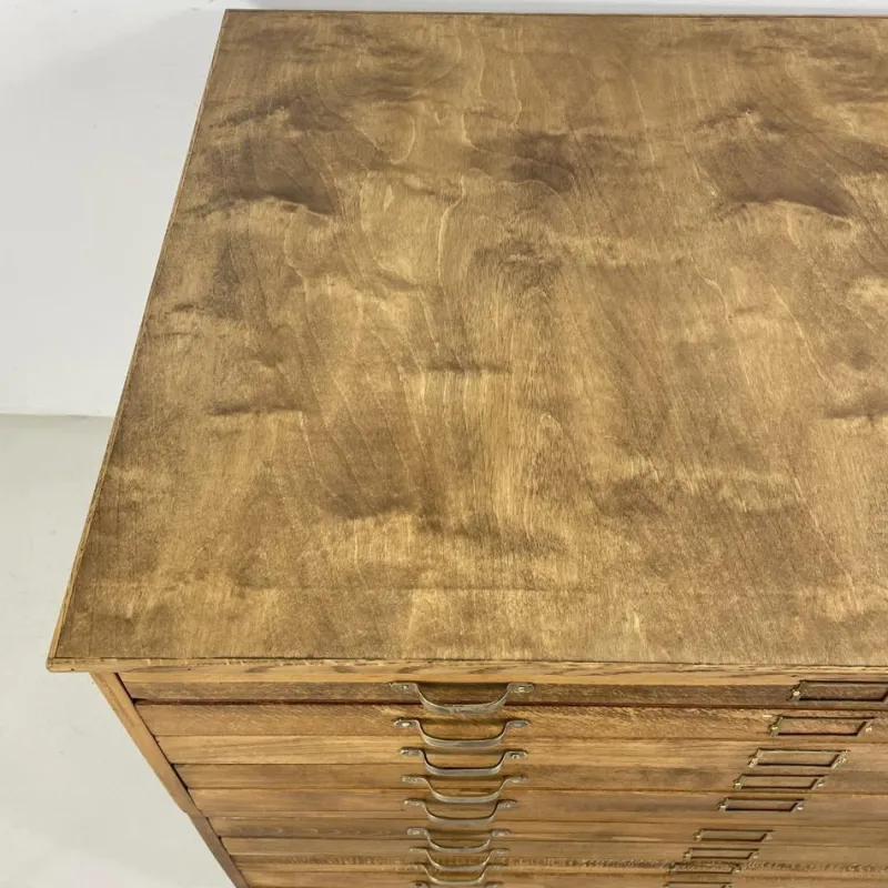 Hot Pamono Mid-Century Plan Chest with Brass D Handles from Staverton
