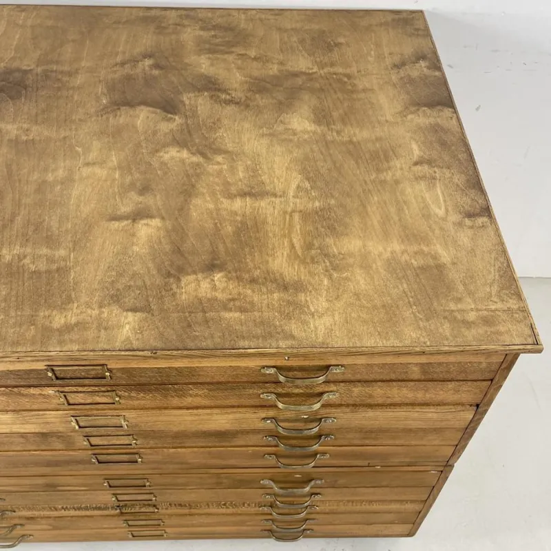 Hot Pamono Mid-Century Plan Chest with Brass D Handles from Staverton