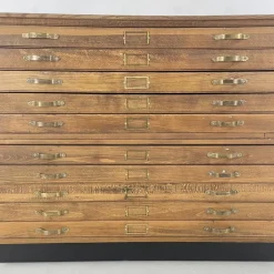 Hot Pamono Mid-Century Plan Chest with Brass D Handles from Staverton