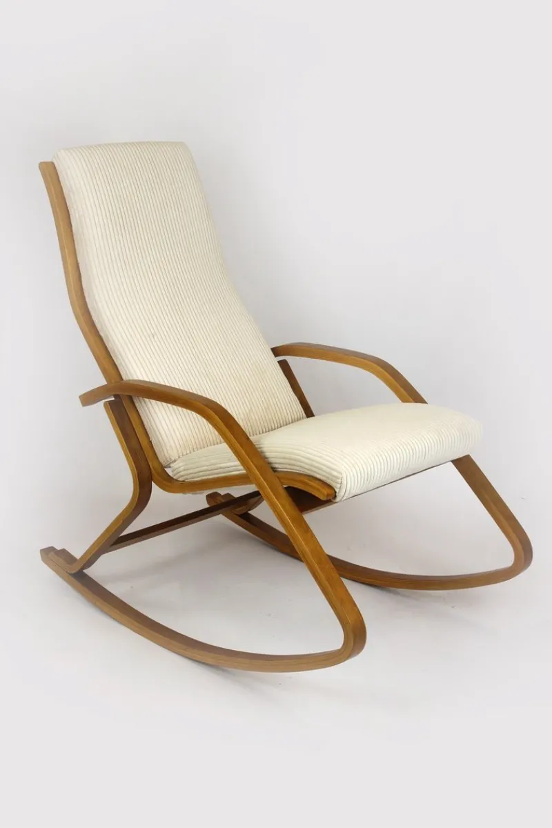 Pamono Mid-Century Plywood Rocking Chair by Ludvik Volak for Drevopodnik Holesov, 1960s> Rocking Chairs