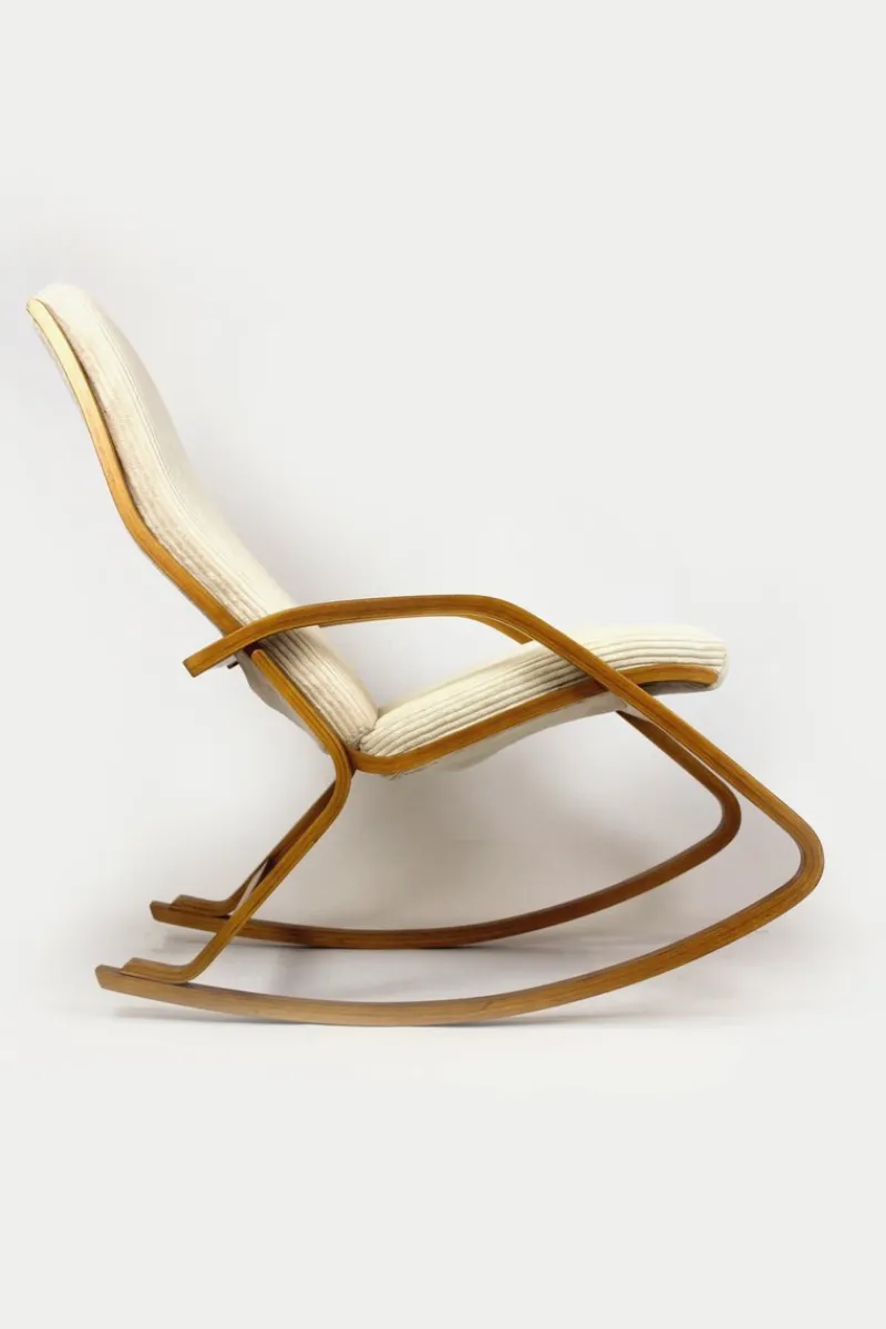 Pamono Mid-Century Plywood Rocking Chair by Ludvik Volak for Drevopodnik Holesov, 1960s> Rocking Chairs
