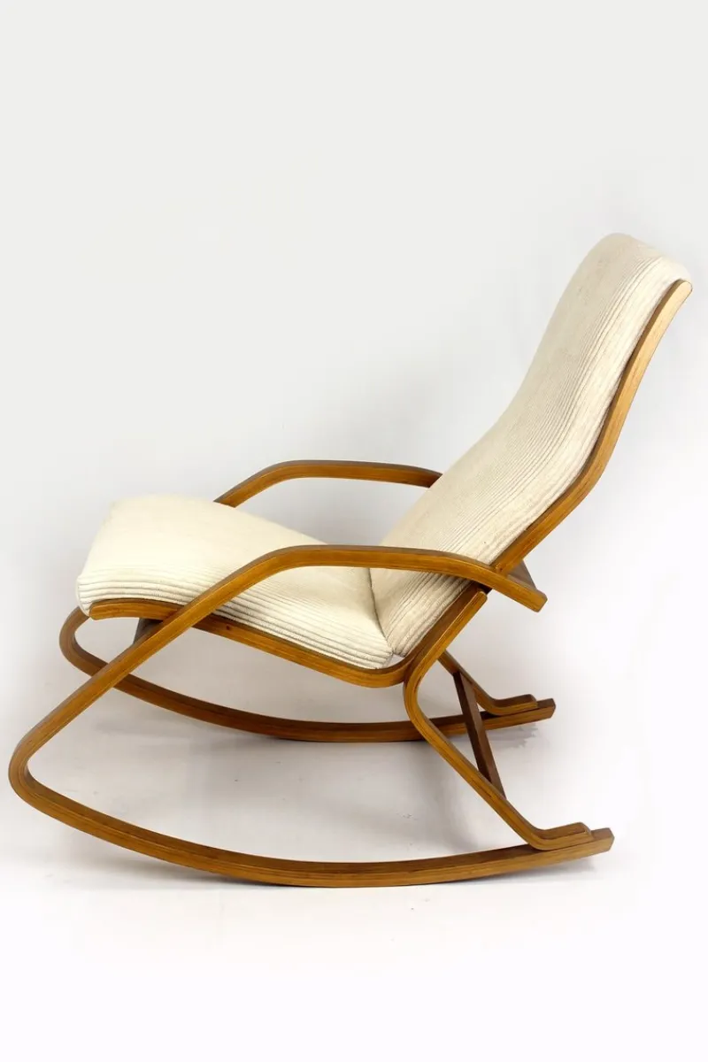 Pamono Mid-Century Plywood Rocking Chair by Ludvik Volak for Drevopodnik Holesov, 1960s> Rocking Chairs