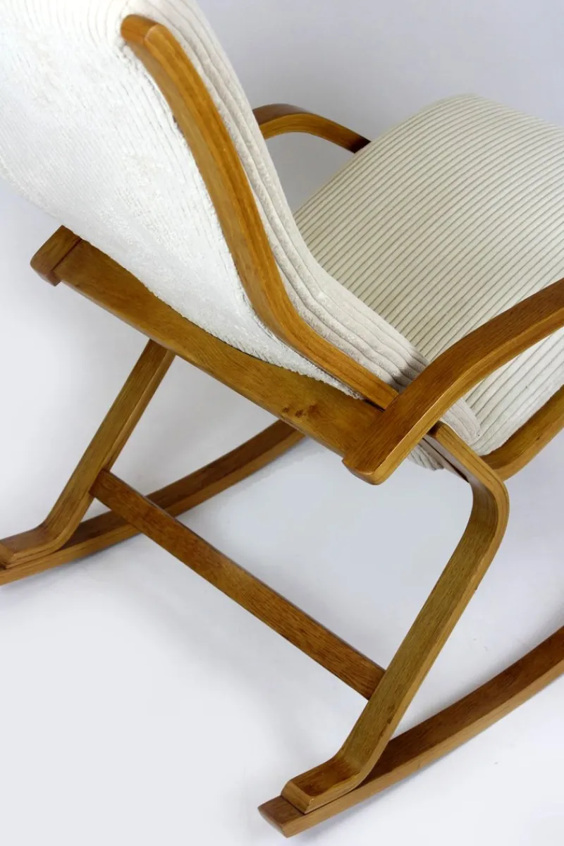 Pamono Mid-Century Plywood Rocking Chair by Ludvik Volak for Drevopodnik Holesov, 1960s> Rocking Chairs