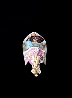 Outlet Pamono Mid-Century Polychrome Porcelain Biscuit Holy Water Font of Angel with Shell, 1950s