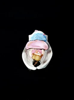 Outlet Pamono Mid-Century Polychrome Porcelain Biscuit Holy Water Font of Angel with Shell, 1950s