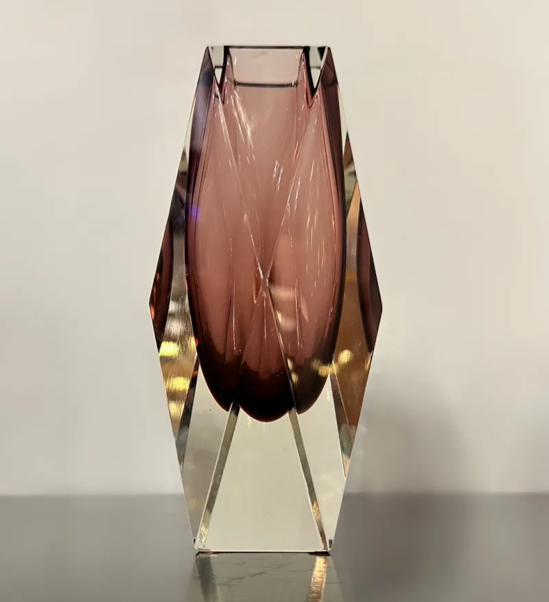 Sale Pamono Mid-Century Purple Murano Faceted Sommerso Glass Vase by Luigi Mandruzzato, 1960