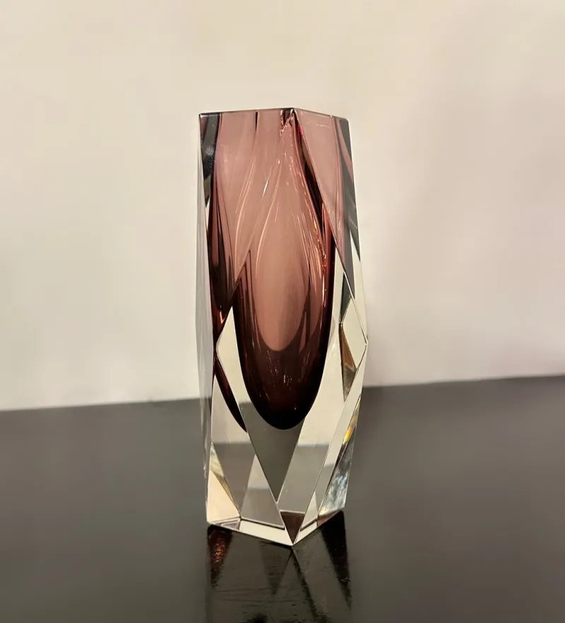 Sale Pamono Mid-Century Purple Murano Faceted Sommerso Glass Vase by Luigi Mandruzzato, 1960