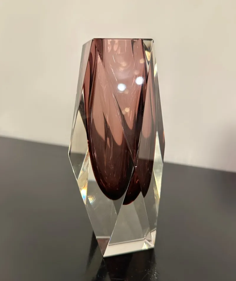 Sale Pamono Mid-Century Purple Murano Faceted Sommerso Glass Vase by Luigi Mandruzzato, 1960