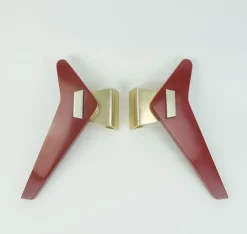 Clearance Pamono Mid-Century Push Door Handles in Red Bakelite and Aluminum, 1950s, Set of 2