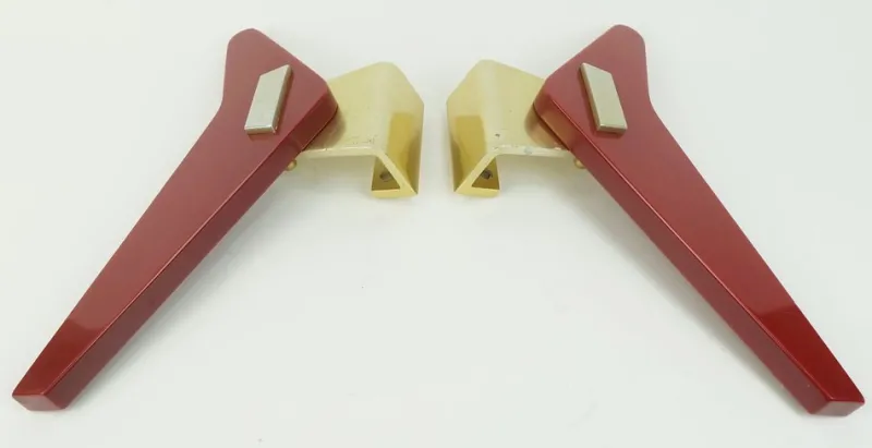 Clearance Pamono Mid-Century Push Door Handles in Red Bakelite and Aluminum, 1950s, Set of 2