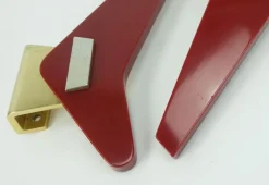 Clearance Pamono Mid-Century Push Door Handles in Red Bakelite and Aluminum, 1950s, Set of 2