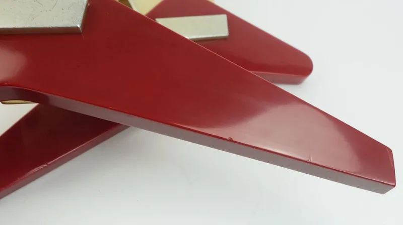 Clearance Pamono Mid-Century Push Door Handles in Red Bakelite and Aluminum, 1950s, Set of 2
