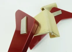 Clearance Pamono Mid-Century Push Door Handles in Red Bakelite and Aluminum, 1950s, Set of 2