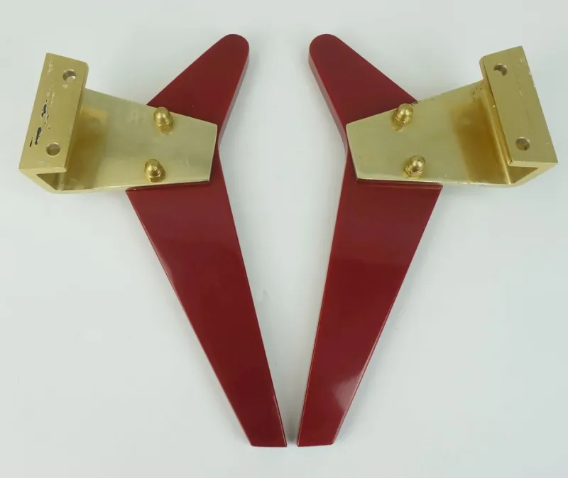 Clearance Pamono Mid-Century Push Door Handles in Red Bakelite and Aluminum, 1950s, Set of 2