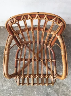 Pamono Mid-Century Rattan and Bamboo Baby Chair, 1950s><noscript><img width=