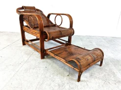 Best Pamono Mid-Century Rattan and Bamboo Garden Chair, 1950s