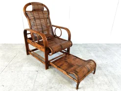 Best Pamono Mid-Century Rattan and Bamboo Garden Chair, 1950s