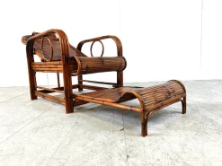 Best Pamono Mid-Century Rattan and Bamboo Garden Chair, 1950s