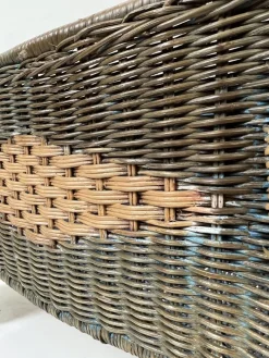 Pamono Mid-Century Rattan Elephant Basket Planter, Italy, 1970s><noscript><img width=