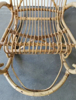 Outlet Pamono Mid-Century Rattan Rocking Chair from Rohé Noordwolde