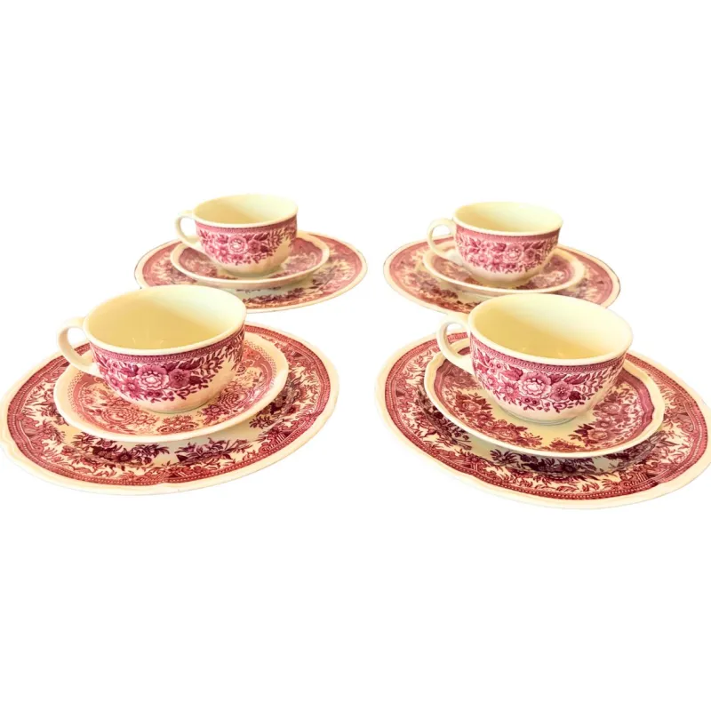 Discount Pamono Mid-Century Red Fasan Service in Porcelain from Villeroy & Boch, Germany, 1950s, Set of 13