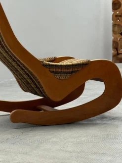 Pamono Mid-Century Rocking Chair in Beech and Bouclé from Casala, Germany, 1960s><noscript><img width=