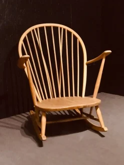 Pamono Mid-Century Rocking Chair in Light Elm by Lucian Ercolani for Ercol> Rocking Chairs