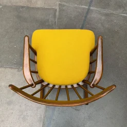 Sale Pamono Mid-Century Rocking Chair with New Kvadrat Cushion by Børge Mogensen for FDB Møbler, 1960s