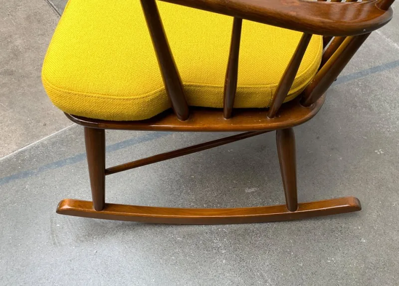 Sale Pamono Mid-Century Rocking Chair with New Kvadrat Cushion by Børge Mogensen for FDB Møbler, 1960s