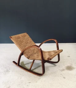 Pamono Mid-Century Rope Rocking Chair, Italy, 1950s> Rocking Chairs