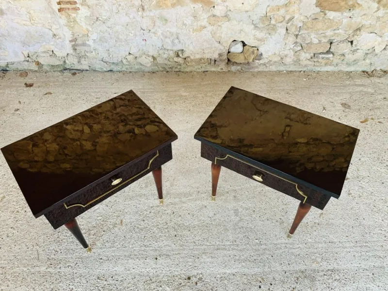 Pamono Mid-Century Rosewood Nightstands, 1960s, Set of 2> Nightstands