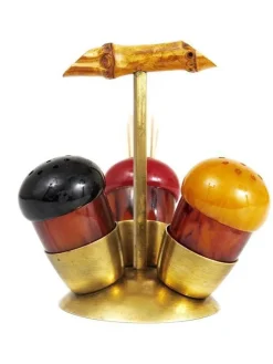 Pamono Mid-Century Salt & Pepper Toothpick Cruet Set by Richard Rohac, Austria, 1950s, Set of 4><noscript><img width=