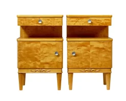 Pamono Mid-Century Scandinavian Birch Bedside Cupboards, 1950s, Set of 2