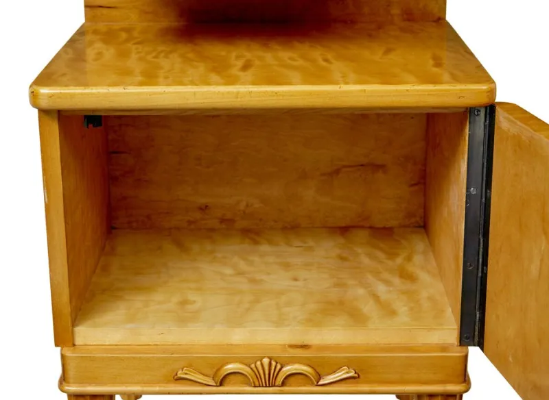 Pamono Mid-Century Scandinavian Birch Bedside Cupboards, 1950s, Set of 2
