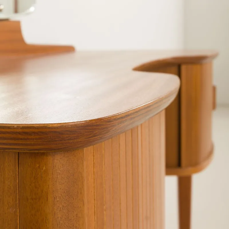 Pamono Mid-Century Scandinavian Dressing Table with Adjustable Mirrors and Tambour Doors, Norway, 1970s> Dressing Tables