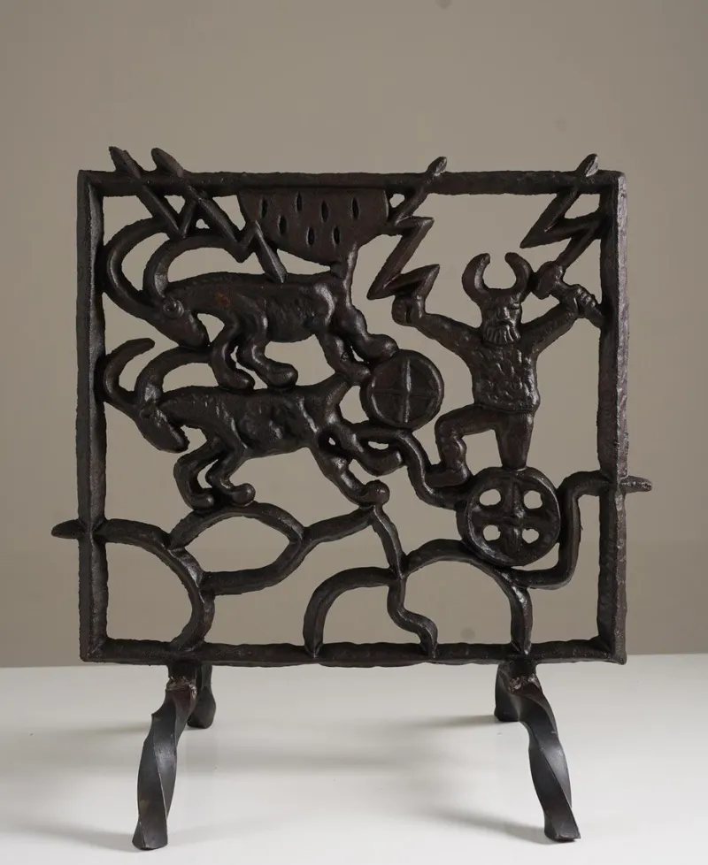 Outlet Pamono Mid-Century Scandinavian Fireplace Screen attributed to Olle Hermansson, 1960s