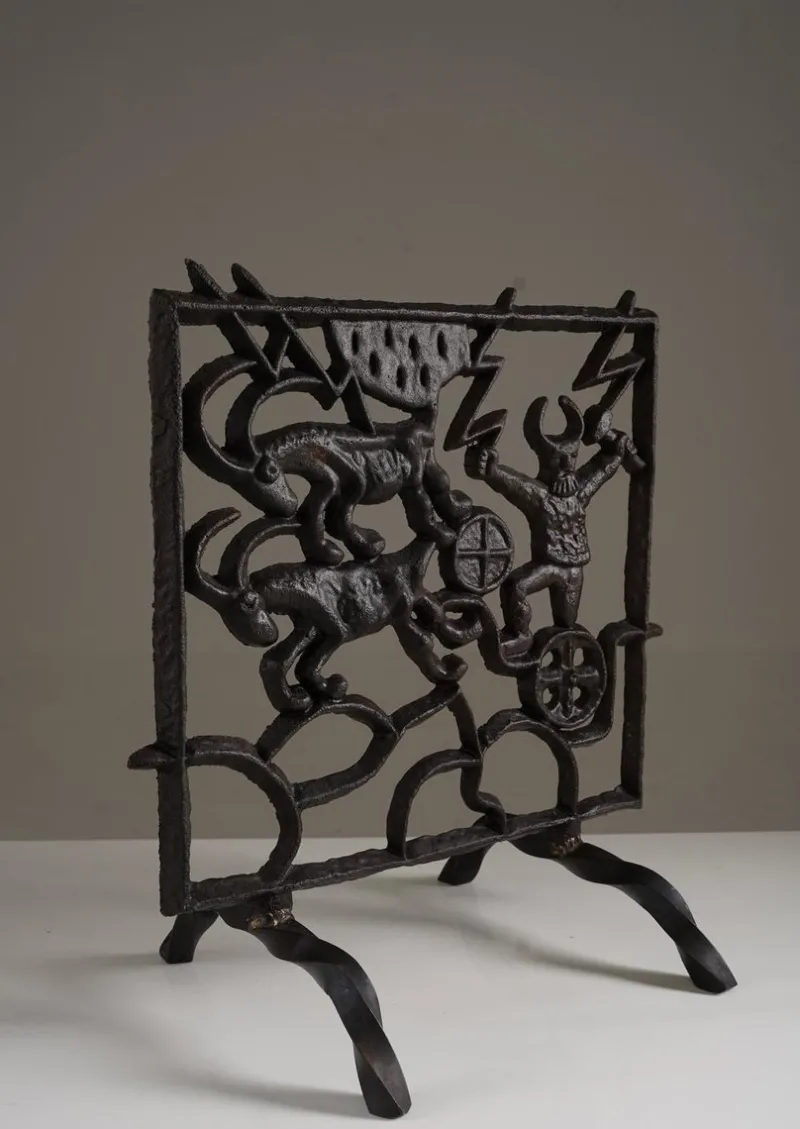 Outlet Pamono Mid-Century Scandinavian Fireplace Screen attributed to Olle Hermansson, 1960s