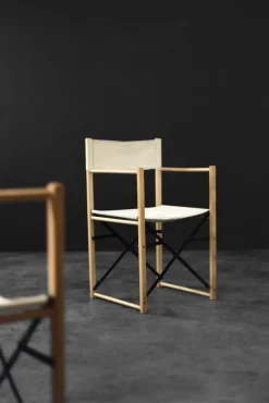 Pamono Mid-Century Scandinavian Modern Beech & Canvas Safari Directors Chairs, 1960s, Set of 2><noscript><img width=