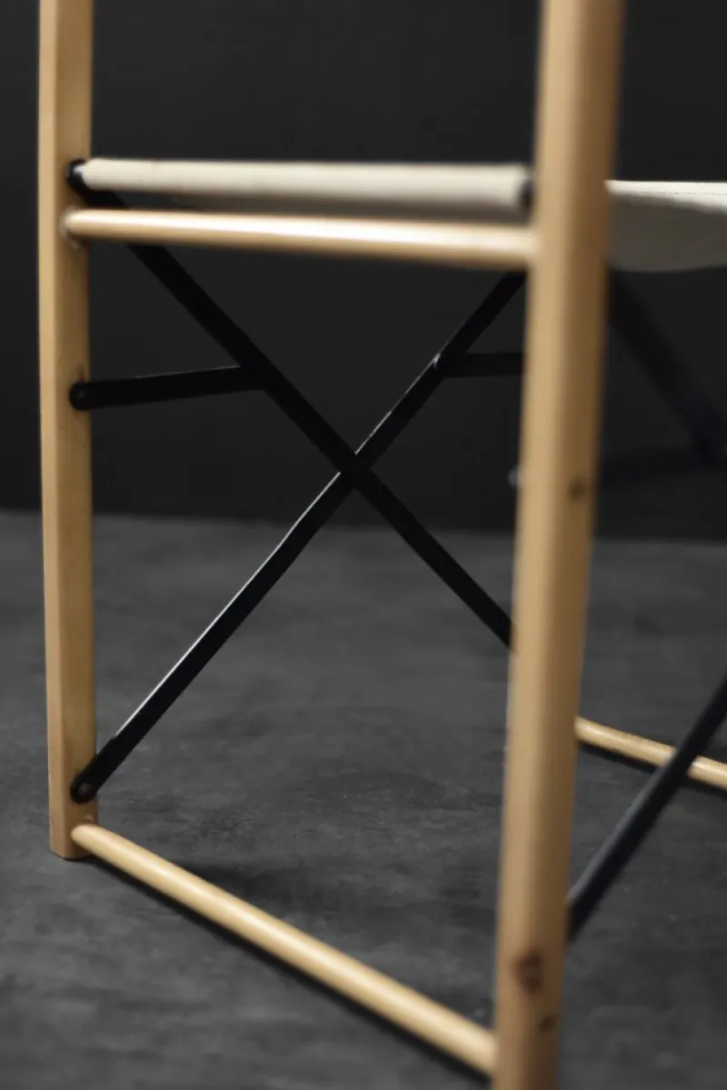 Pamono Mid-Century Scandinavian Modern Beech & Canvas Safari Directors Chairs, 1960s, Set of 2> Side Chairs & Dining Chairs