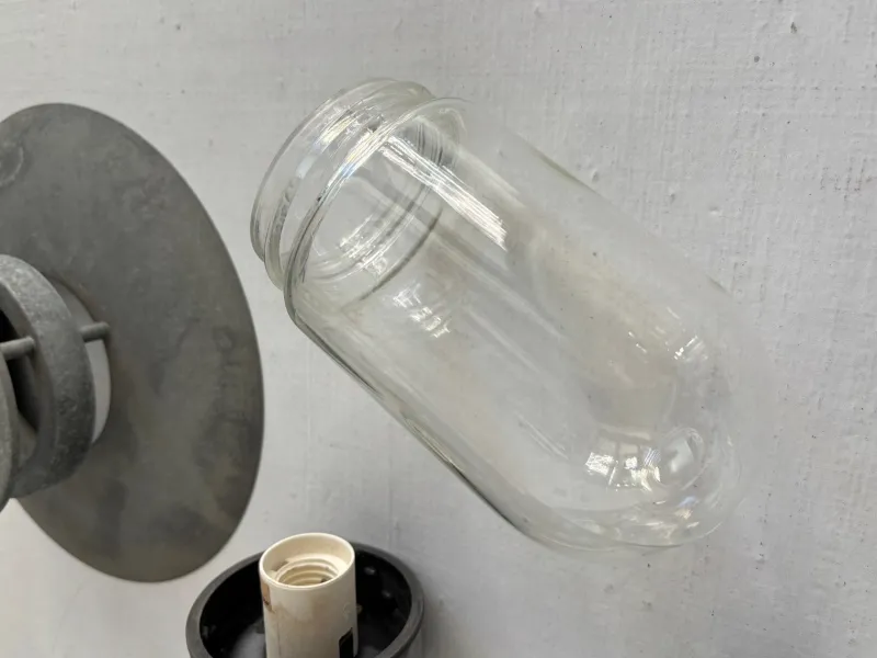 Pamono Mid-Century Scandinavian Metal Outdoor Wall Lamp by Louis Poulsen, 1950s> Garden Lighting