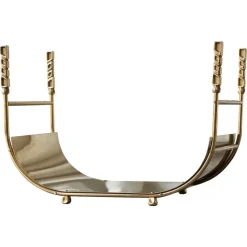 Best Pamono Mid-Century Sculptural Log Basket or Magazine Rack in Brass, 1960s